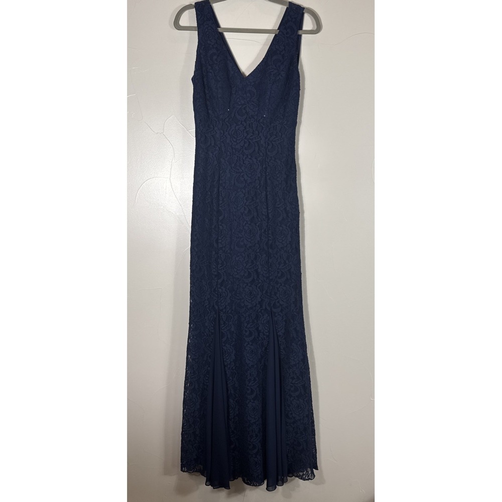 Fiesta Fashion Womens medium Navy Blue Sequin Laced Formal‎ Dress